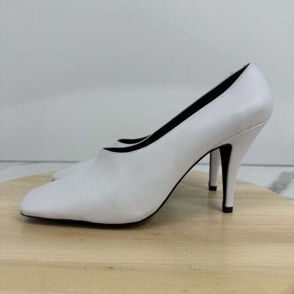 Jeffrey Campbell Women's Shoes Natalya Square Toe Pumps Size 10 White Minimalist - Picture 4 of 13